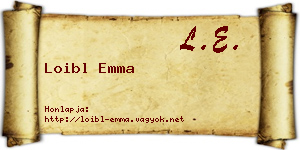 Loibl Emma névjegykártya